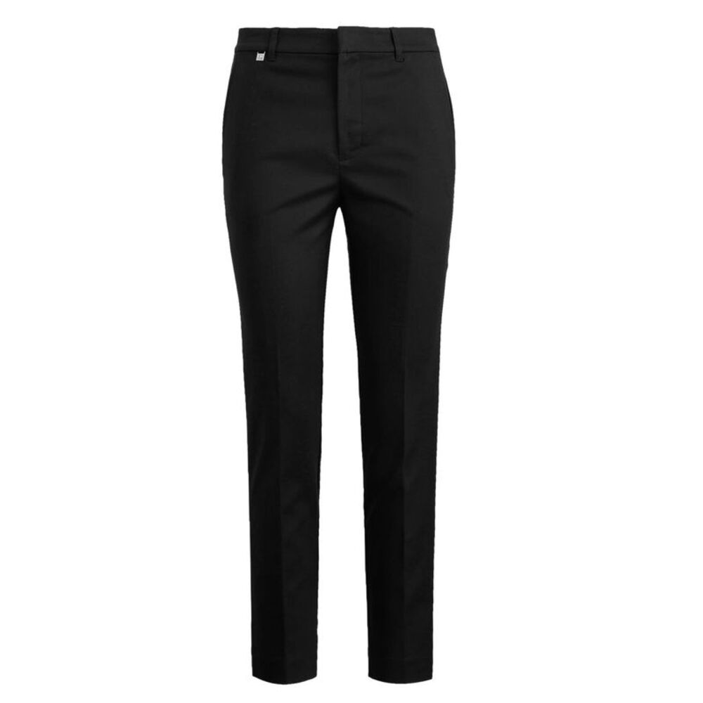 Lauren Ralph Lauren Womens Petite Double-Faced Stretch Cotton Pants 14 Black NWT